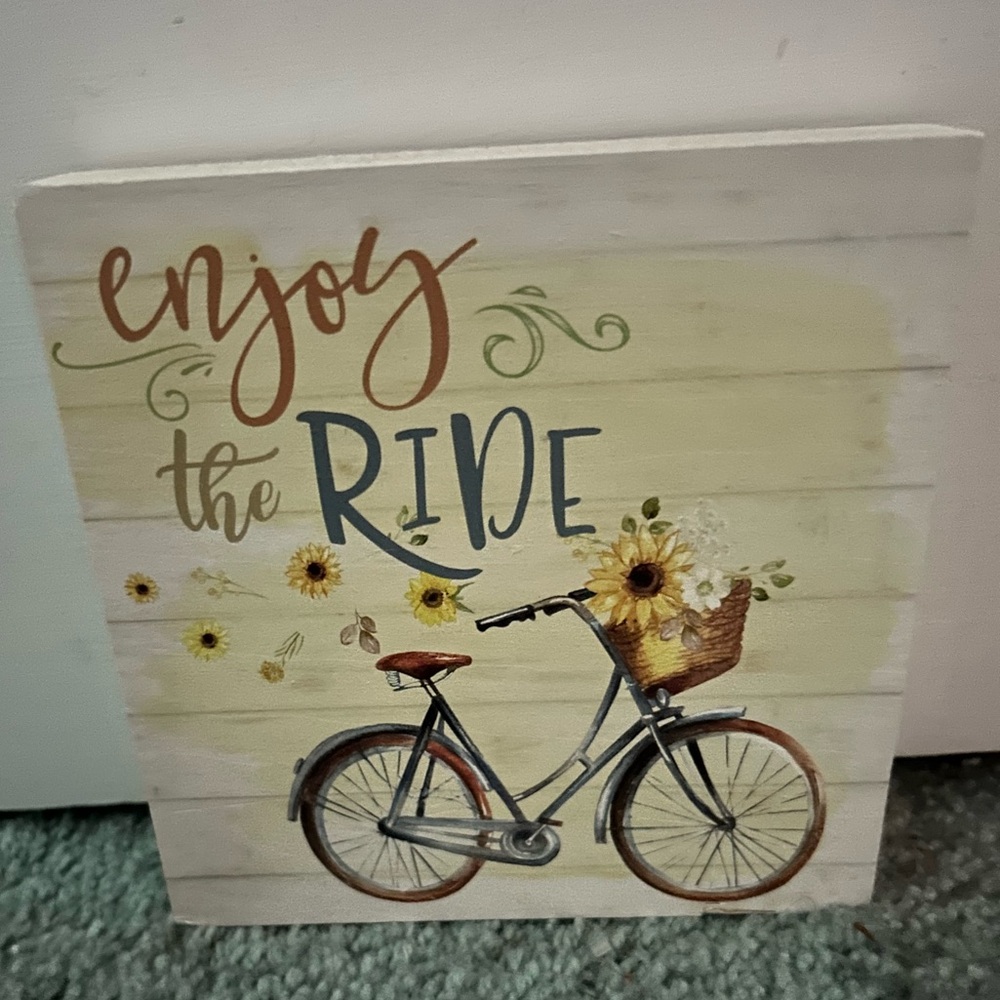 Enjoy the Ride Wall Art Decor with Sunflowers
